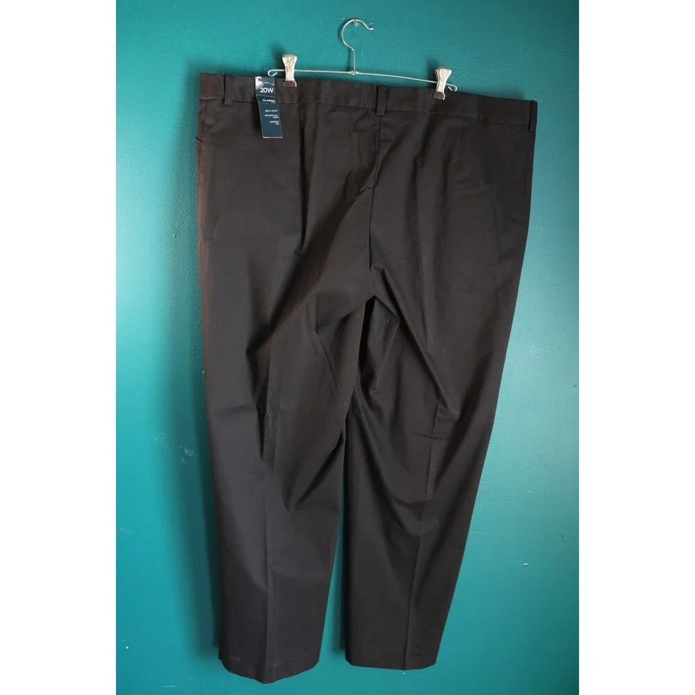 NWT Jones New York Collection Black Classic Fit Straight Leg Dress Pant 20W